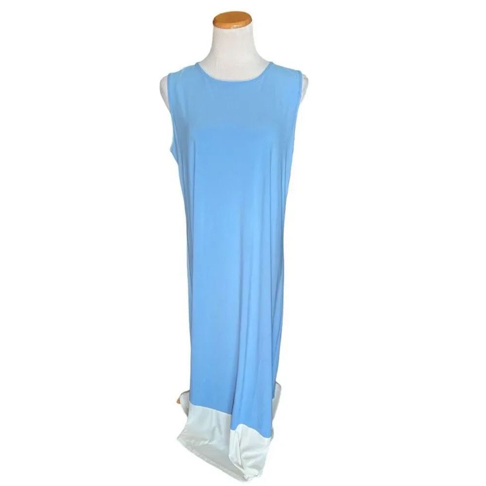 NWT Womens Tiana B Color Block Sleeveless Maxi Dressâ in Chambray - Sz XL